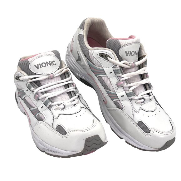 Vionic Walker Shoes Womens Size 11 Wide White & Pink Athletic Sneakers Running - Picture 1 of 13